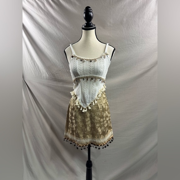 Boho Crochet & Tassel Mini  2pc Top And Skirt - Picture 10 of 11